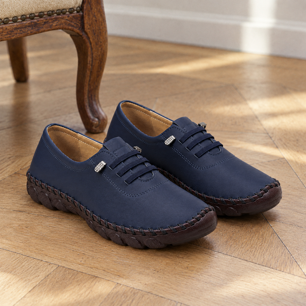 Rimini Orthopedic Flats - Navy - styled