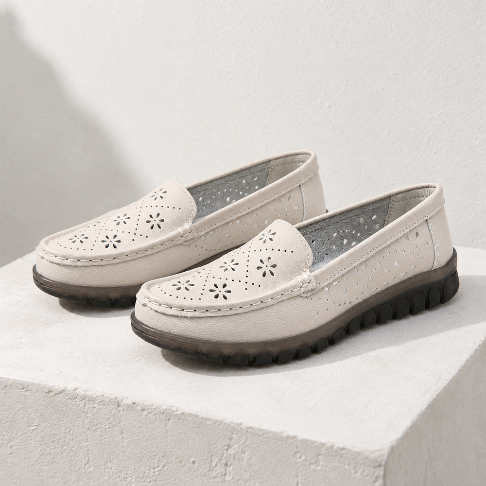 Salerno Orthopedic Loafers - Beige - styled