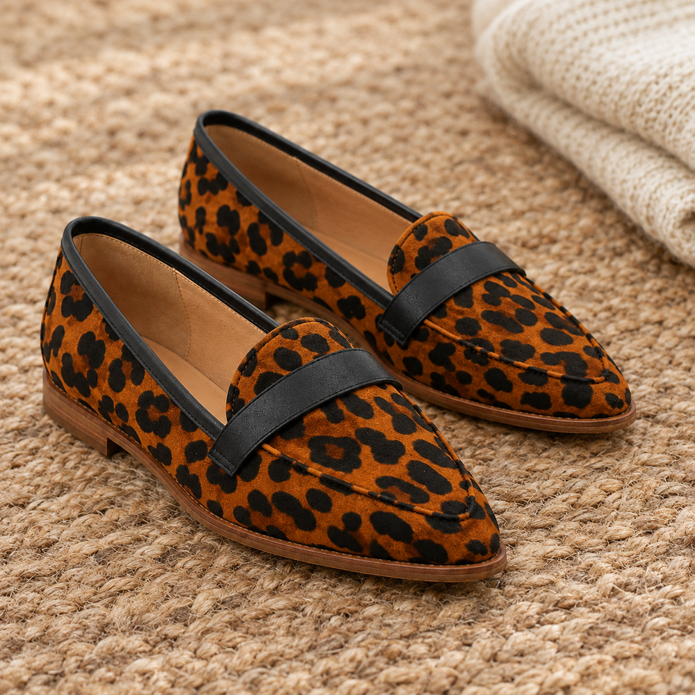 The Siena Orthopedic Loafers - Leopard - styled