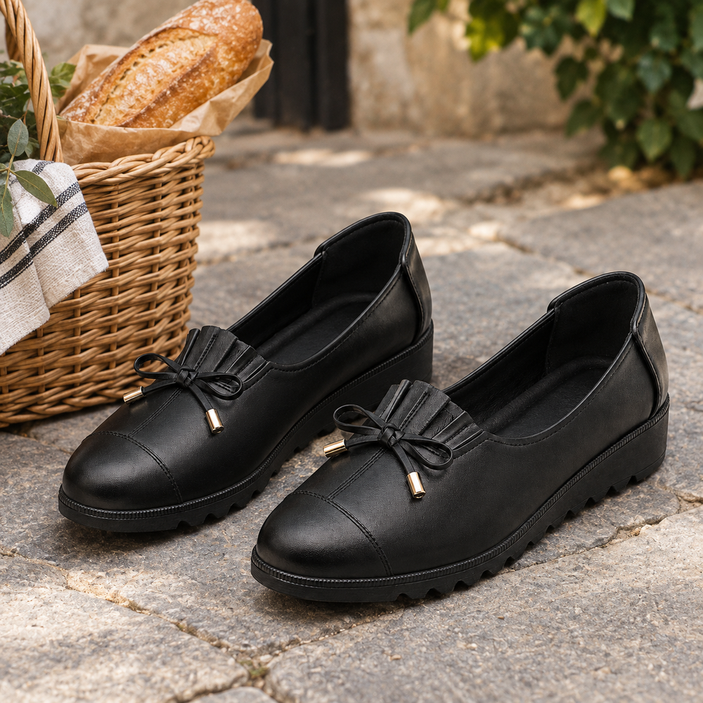 Sorrento Orthopedic Comfort Shoes - Black - styled