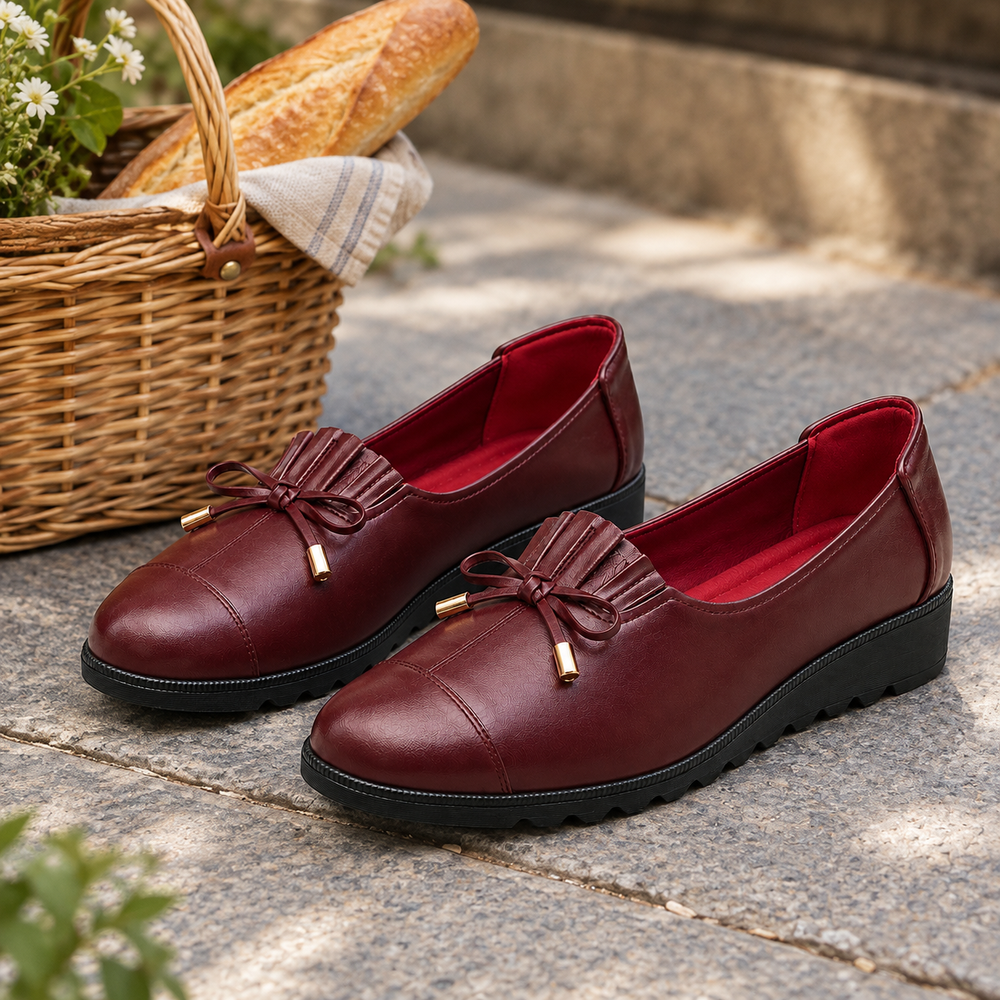 Sorrento Orthopedic Comfort Shoes - Wine - styled