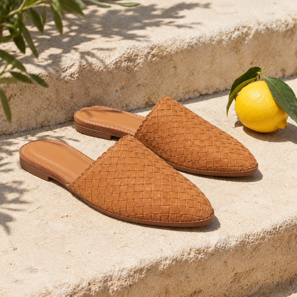 The Taormina Orthopedic Sandals - Natural - styled