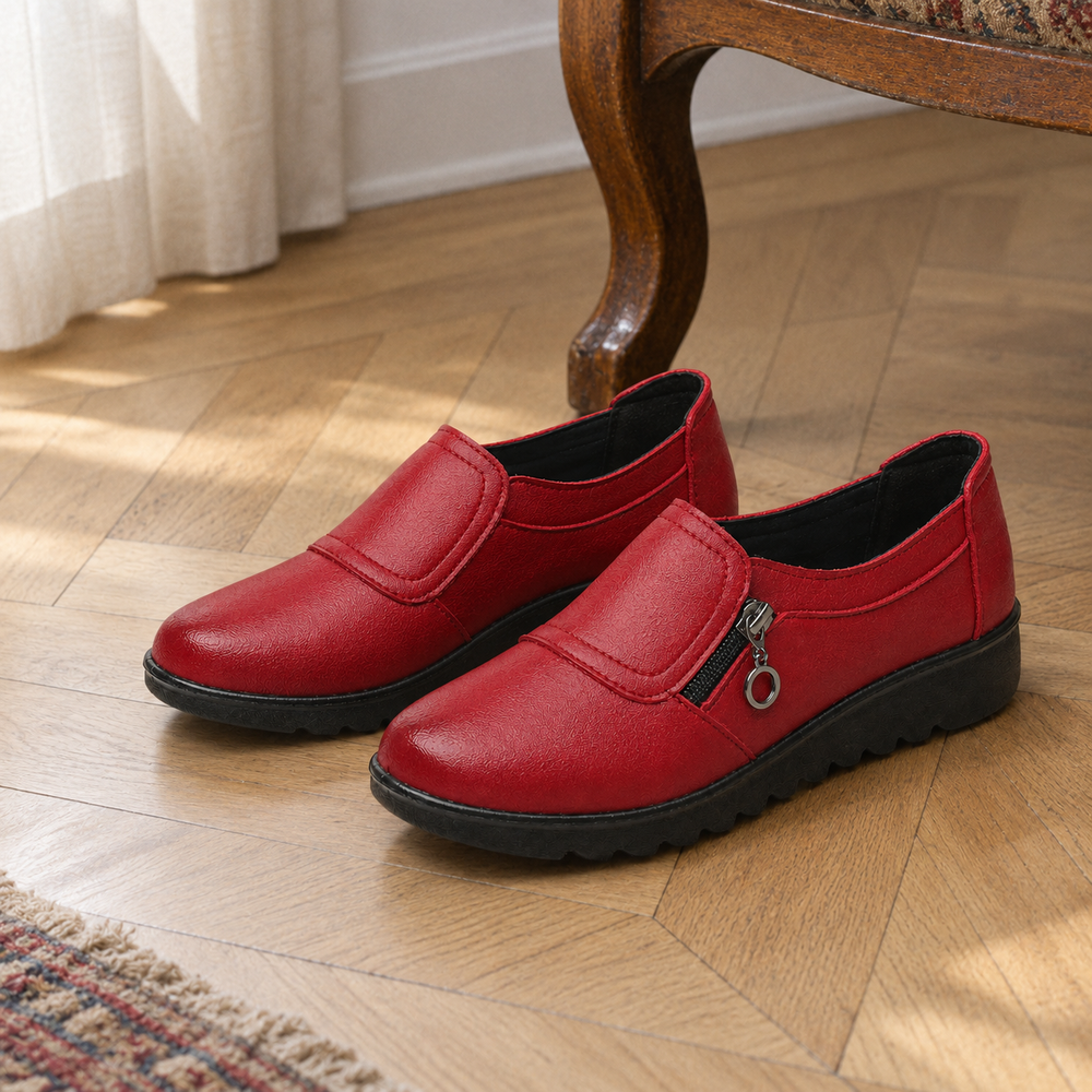 Trapani Orthopedic Flats - Red - styled