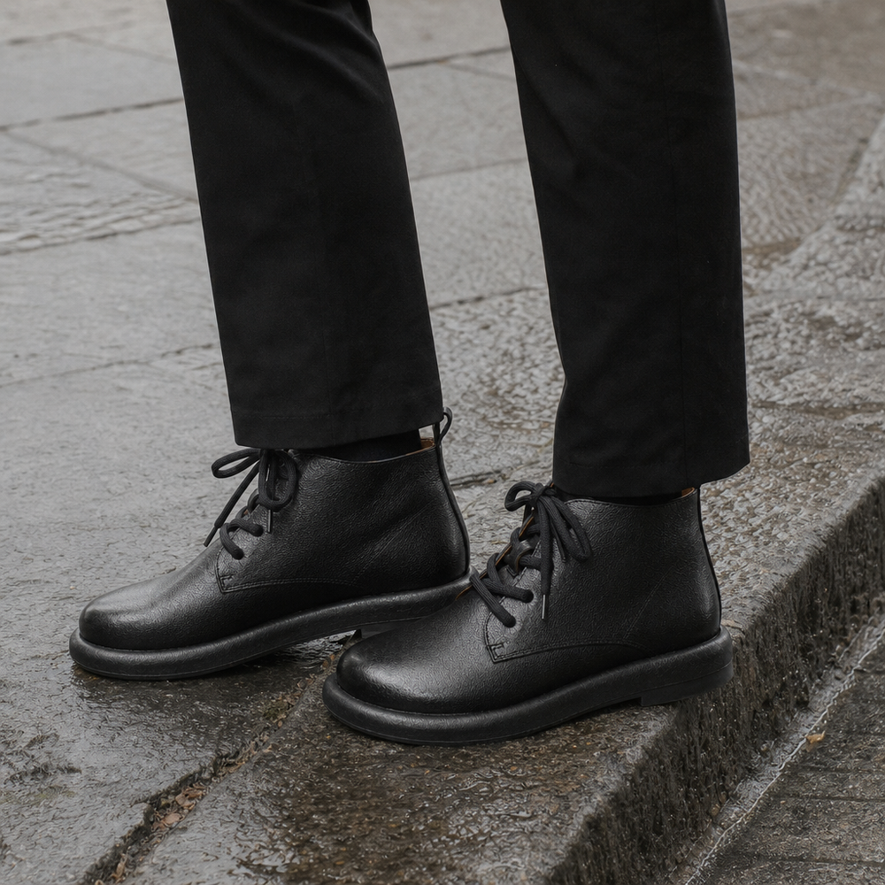 Treviso Orthopedic Ankle Boots - Black - on foot side