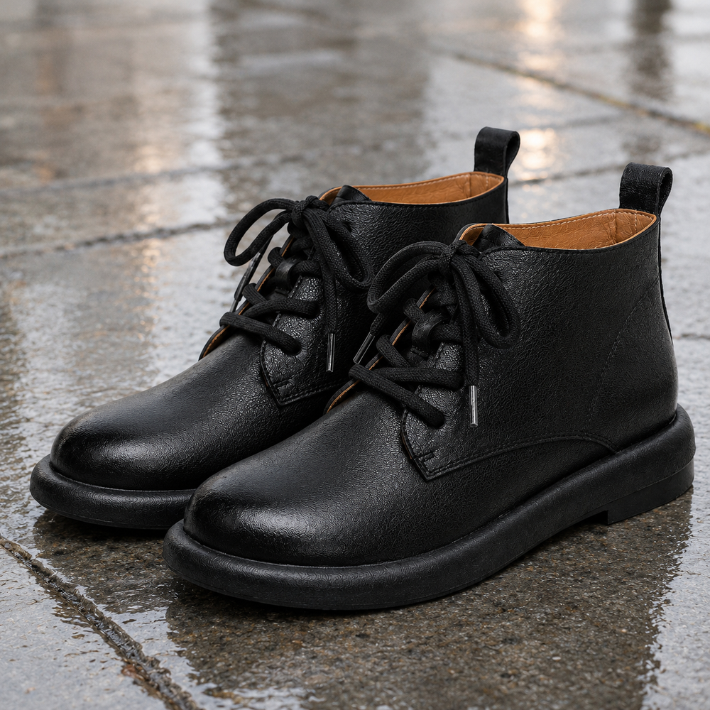 Treviso Orthopedic Ankle Boots - Black Velvet - styled