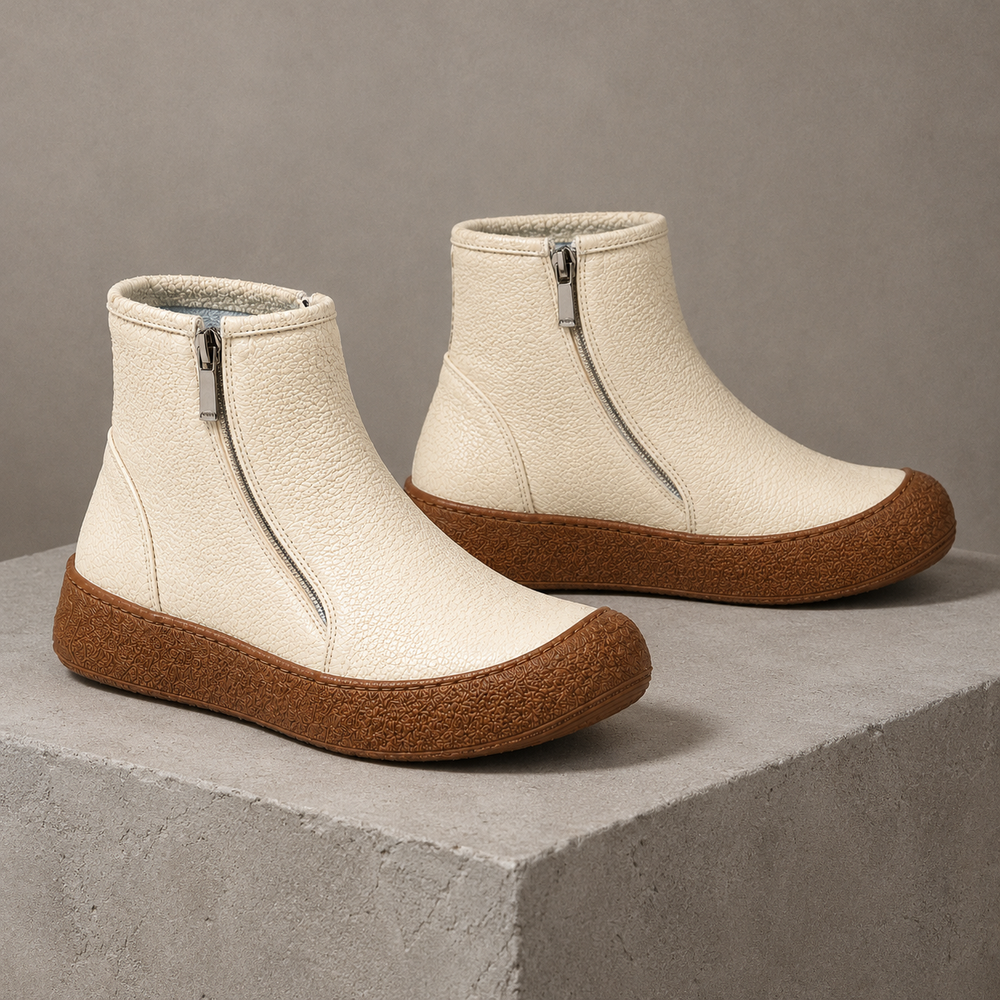 Viterbo Orthopedic Ankle Boots - Beige - styled