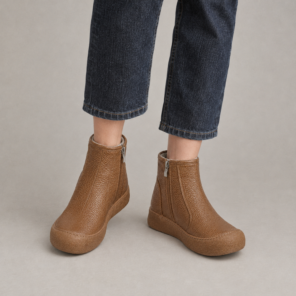 Viterbo Orthopedic Ankle Boots - Brown - on foot side