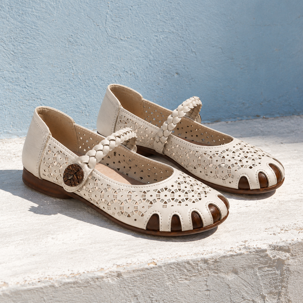 Viterbo Orthopedic Sandals - Off-White - styled