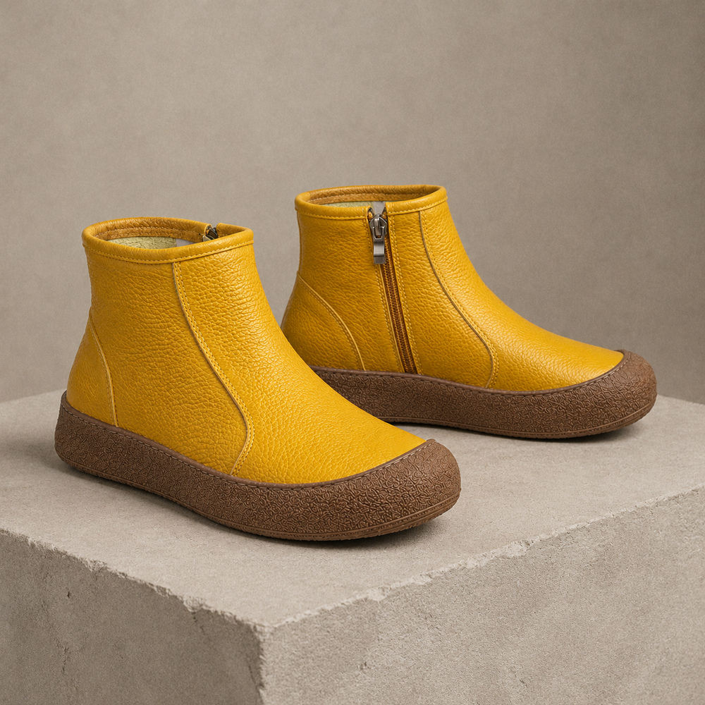 Viterbo Orthopedic Ankle Boots - Yellow - styled