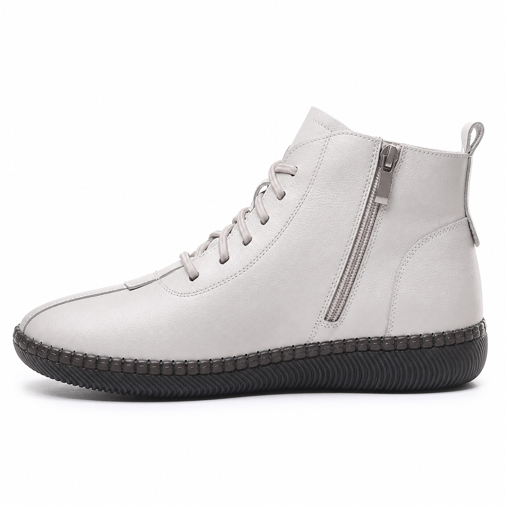 Asti Orthopedic Ankle Boots - White - side view