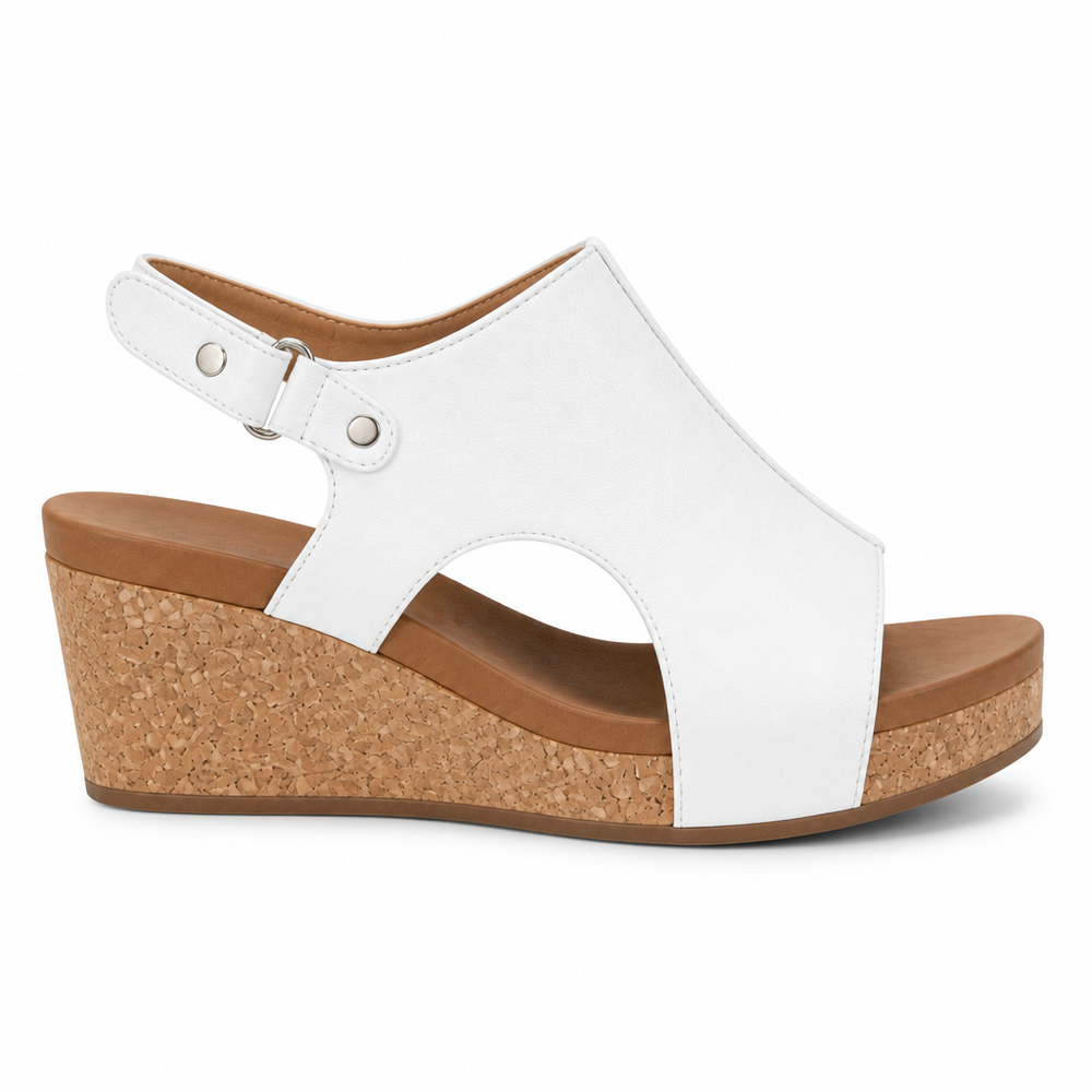 The Ravello Orthopedic Sandals - White - side view